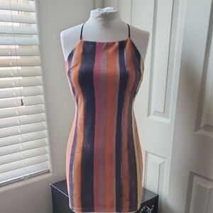 French Kyss Blue and Pink Bodycon Mini Dress